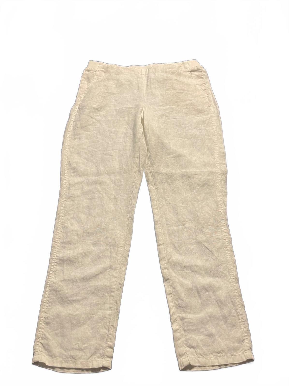 J.Jill Love Linen 100% Linen Cream Pants Size Small